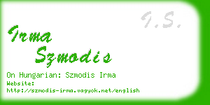 irma szmodis business card